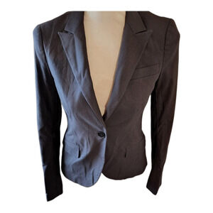 Theory Women’s Gray Single Button Lined Blazer Jacket Sz 4